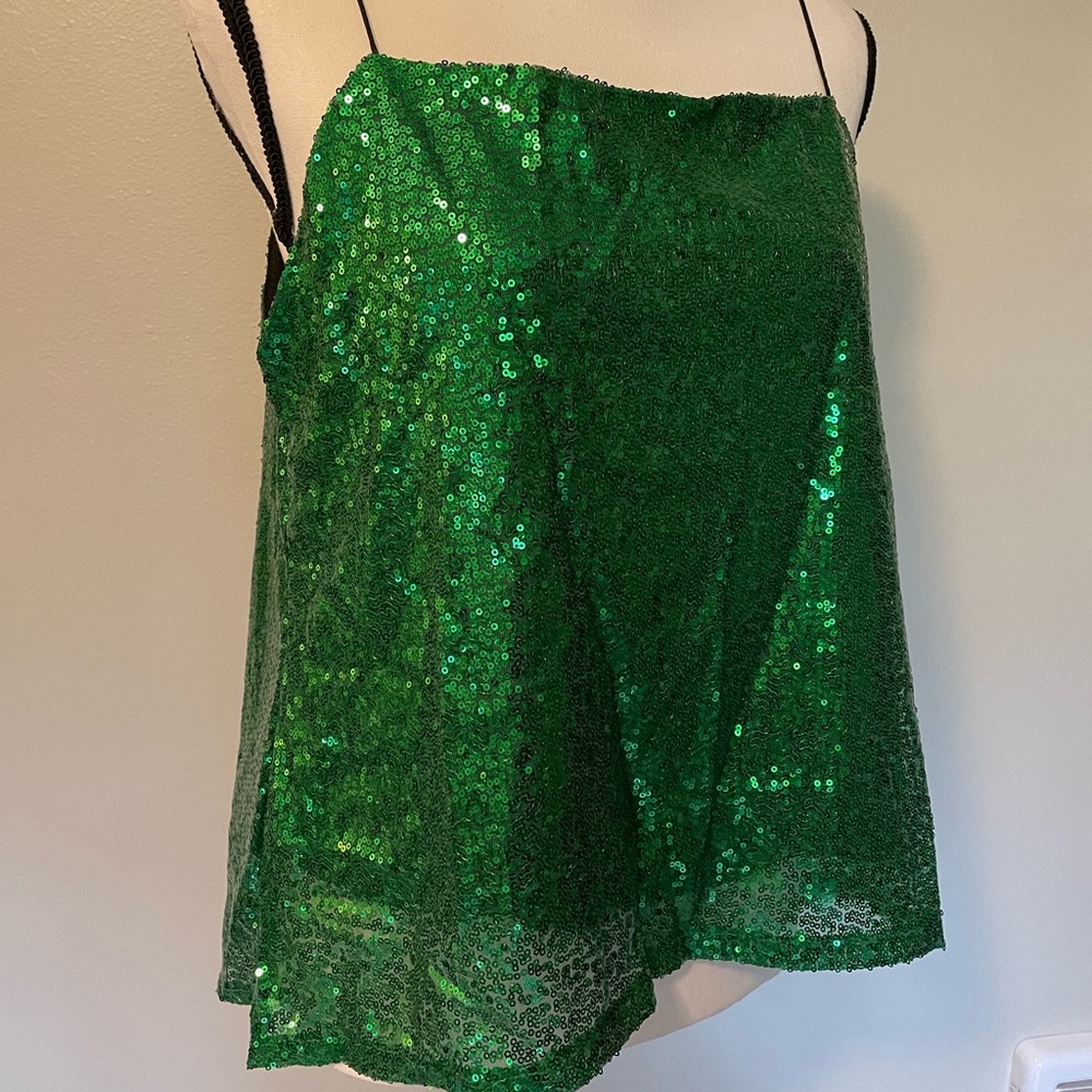 Emerald green sequin top